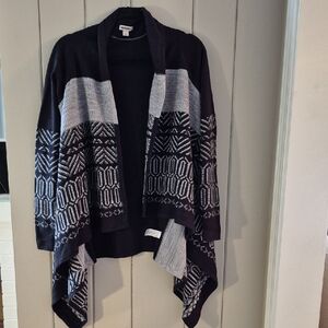 Merona Open-Front Cardigan Jacket - Black/Grey Geometric - Size Small